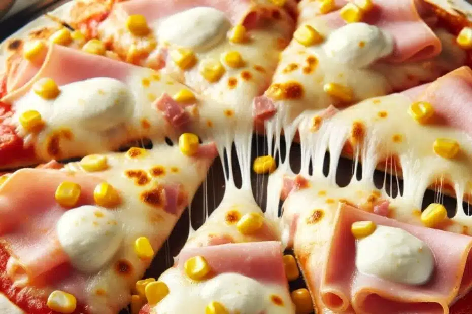 Rýchla a chutná tortilla pizza so šunkou, syrom a kukuricou
